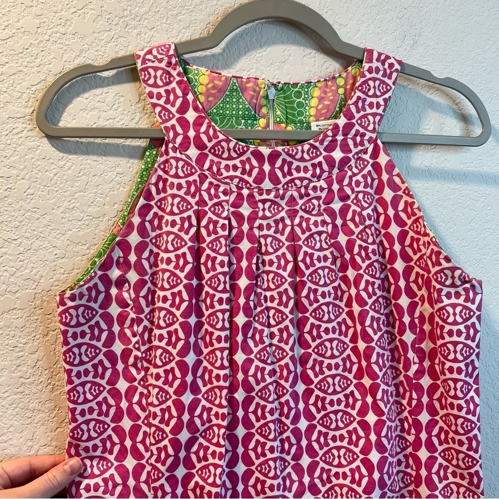 Women’s Dizzie Lizzie pink fish patterned sleeveless shift dress size small S - Picture 2 of 5
